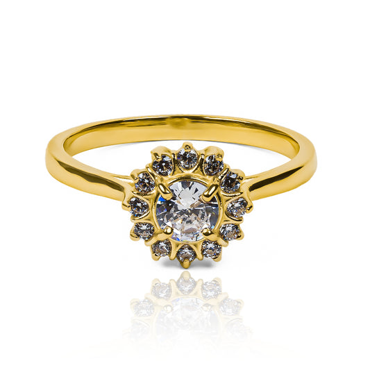 Anillo Bricks & Beach II fabricado en oro de 18k de Joyería Caracas, una colección inspirada en las palmeras de la ciudad de Miami donde se resalta sus icónicas características. Además, se complementa con la particular arquitectura de este hermoso lugar, diseñada por Diego Reyes, esta joya también cuenta con certificado de calidad y garantía de por vida.