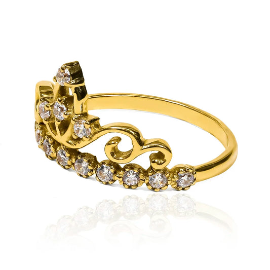 Anillo de Corona de Octopus, fabricado en oro 18k por Joyería Caracas, cuenta con un certificado de calidad y garantía de por vida.