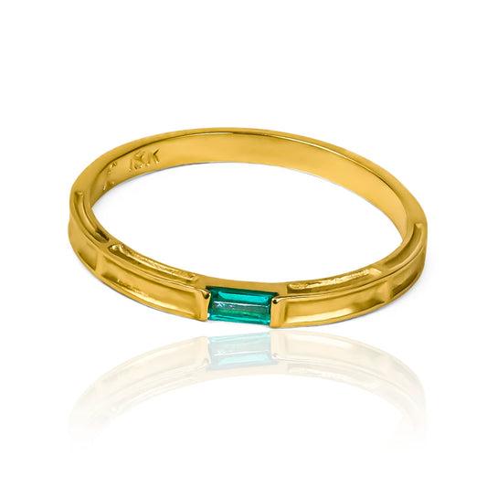 Anillo Rectangulaire III (Emerald), elaborado en oro 18 quilates por Joyería Caracas, cuenta con certificado de calidad y garantía de por vida.