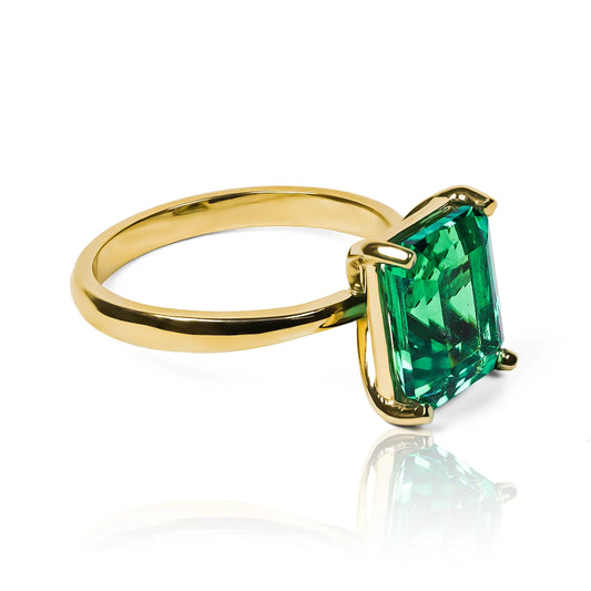 Anillo Grown Emerald
