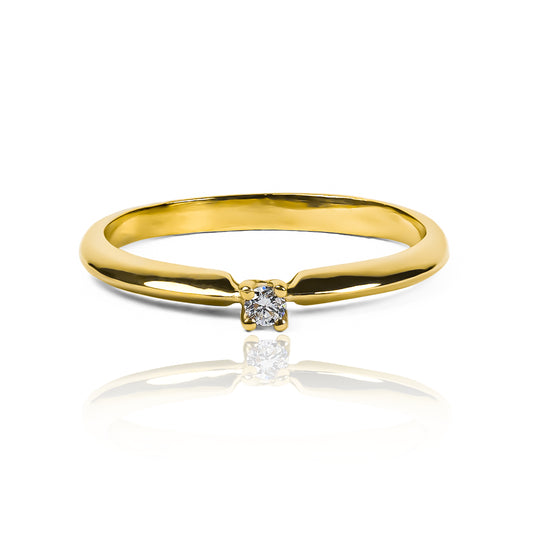 Anillo de compromiso knife diamond de Joyería Caracas en oro 18k. Con certificado y garantía de por vida.