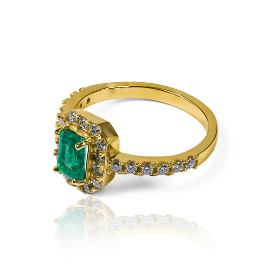 Anillo emerald classic moissanita (pieza única)