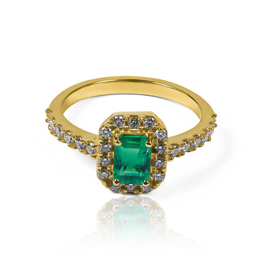 Anillo emerald classic moissanita (pieza única)