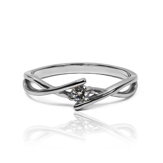 Anillo Crossed Infinity Lab Diamond