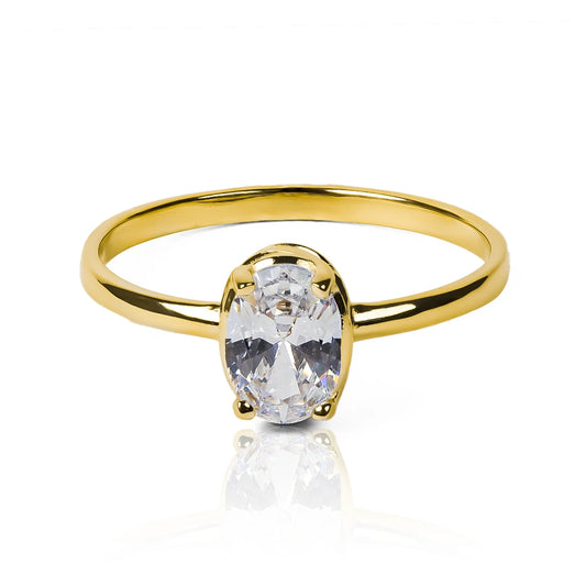 Anillo Silent Spin ovalado, hecho de oro 18k con certificado de calidad y garantía de por vida en Joyería Caracas.