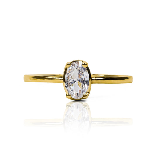 Anillo Silent Spin Ovalado II de oro de 18k, fabricado por Joyería Caracas, respaldado por un certificado de calidad y garantía de por vida.