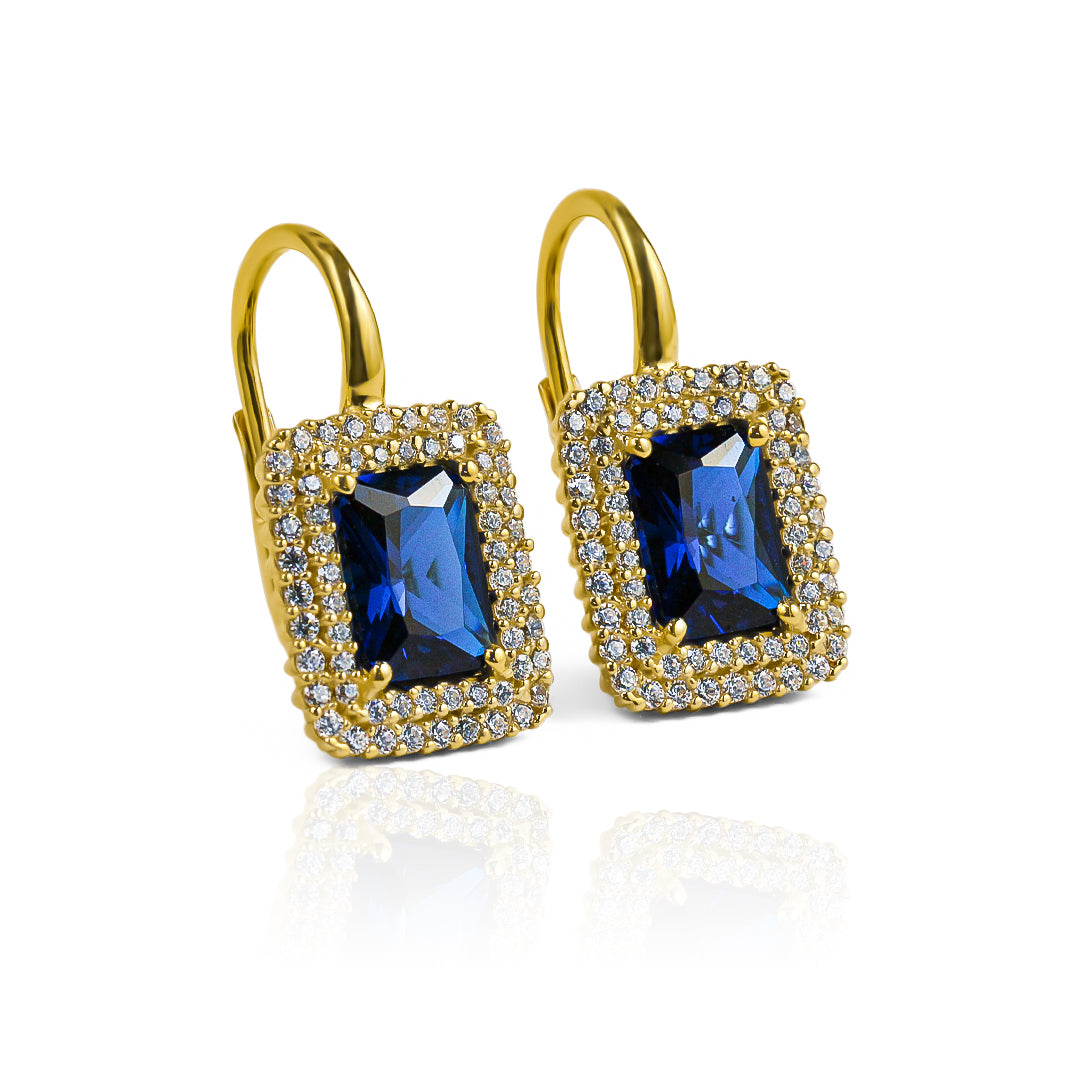 Aretes Blue lady rectangle