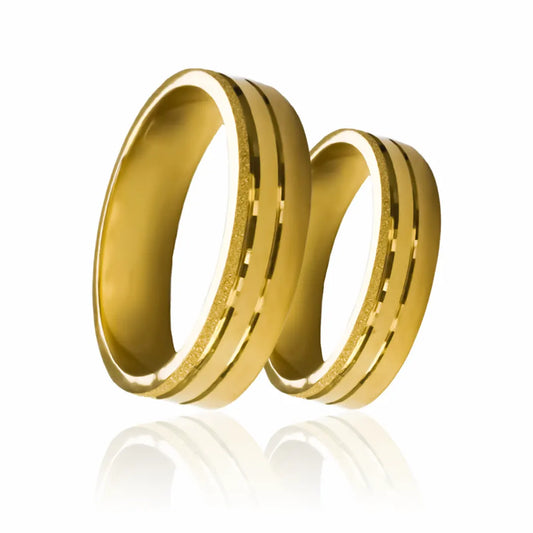 Argollas de matrimonio Western, fabricadas en oro 18k de Joyería Caracas, cuentan con certificados de calidad y garantía para toda la vida.