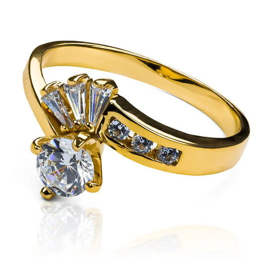 Anillo de compromiso duo lady, fabricado en Joyería Caracas en oro 18k, cuenta con certificado de calidad y garantía para toda la vida.