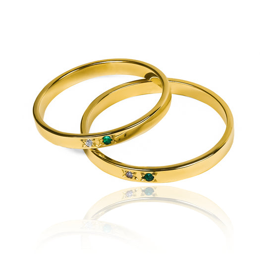 Argollas de matrimonio reflejos nobles, elaboradas en oro 18k por Joyería Caracas, cuentan con un certificado de calidad y garantía para toda la vida.