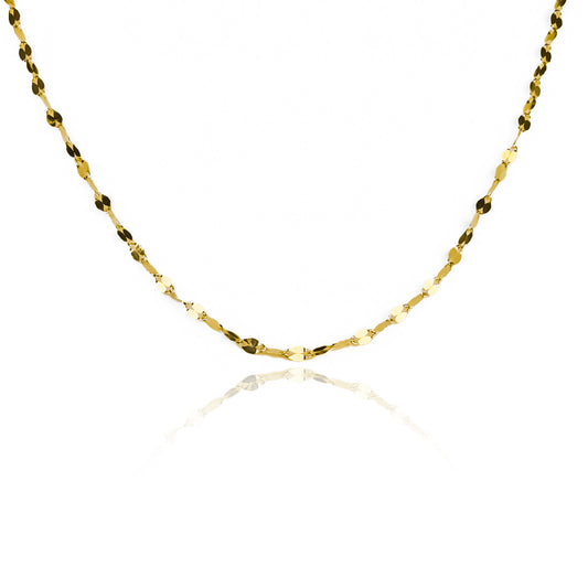 Cadena Bean Style M 40 fabricada en Oro 18K por Joyería Caracas, cuenta con certificado de calidad y garantía de por vida.