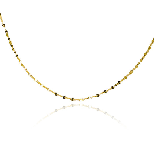 Cadena Bean Style S 45, fabricada en oro 18k por Joyería Caracas, cuenta con certificado de calidad y garantía de por vida.