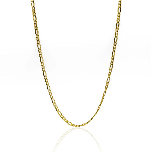 Cadena cubana 3x1 de 60cm. Confeccionada en oro de 18k por la prestigiosa Joyería Caracas, cuenta con garantía de por vida.