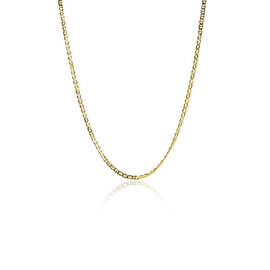 Cadena Escalera Eslabón 45, fabricado en oro 18k por Joyería Caracas, cuenta con certificado de calidad y garantía de por vida.