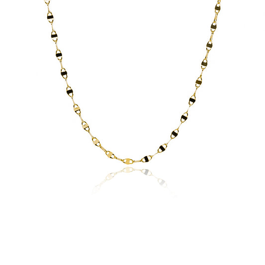 Cadena Escalera bean L40 fabricada en oro 18k por Joyería Caracas, cuenta con certificado de calidad y garantía de por vida.