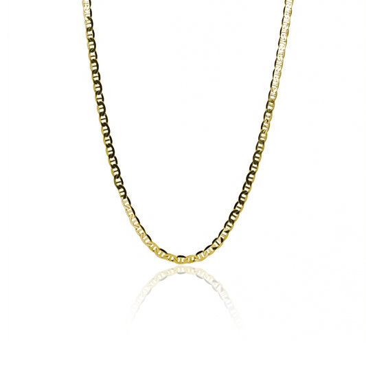 Cadena Escalera espejo SS50 fabricad en Oro de 18k por Joyería Caracas. Cuenta con certificado de calidad y garantía de por vida.