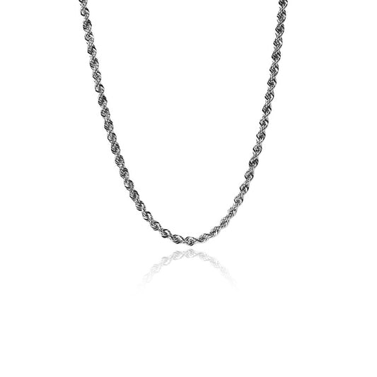 Cadena lazo 45 white, fabricada en oro 18k por Joyería Caracas. Además, cuenta con una garantía de por vida.