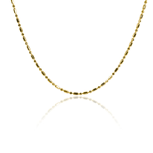 Cadena Stick & Sphere 40 I fabricada en oro 18k por Joyería Caracas, cuenta con garantía de por vida.