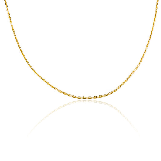 Cadena Veneciana Longata S40 fabricad en oro 18k por Joyería Caracas, cuenta con certificado de calidad y garantía de por vida.