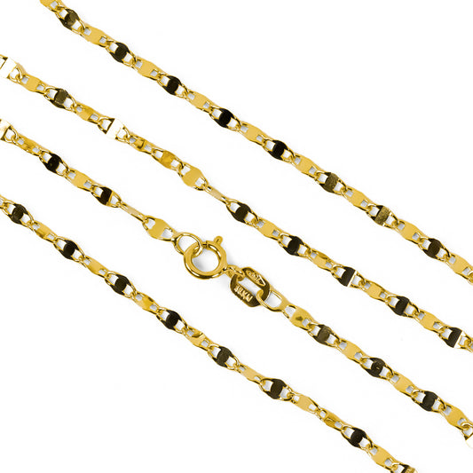 Cadena Escalera bean L40 fabricada en oro 18k por Joyería Caracas, cuenta con certificado de calidad y garantía de por vida.