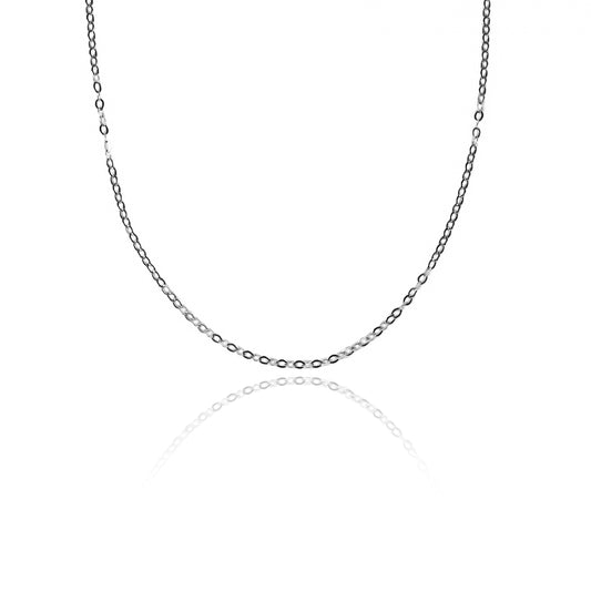 Cadena Clásica 40 white, elaborada en oro blanco de 18k por Joyería Caracas, cuenta con certificado de calidad y garantía de por vida.