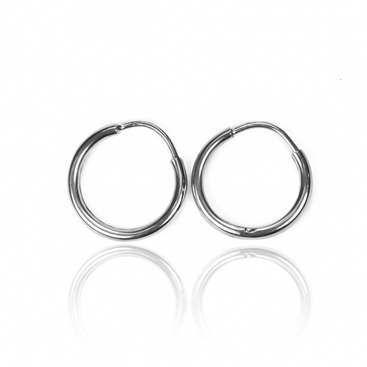 Par de candongas sin fin en oro blanco