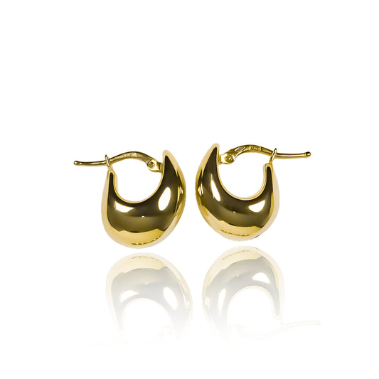 Candongas Glossy, elaboradas en oro 18K por Joyería Caracas. Con su garantía para toda la vida.