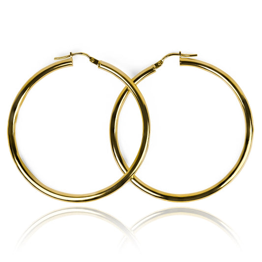 Candongas tubo Clásica XXL, fabricadas en Oro 18K por Joyería Caracas, con garantía para toda la vida.