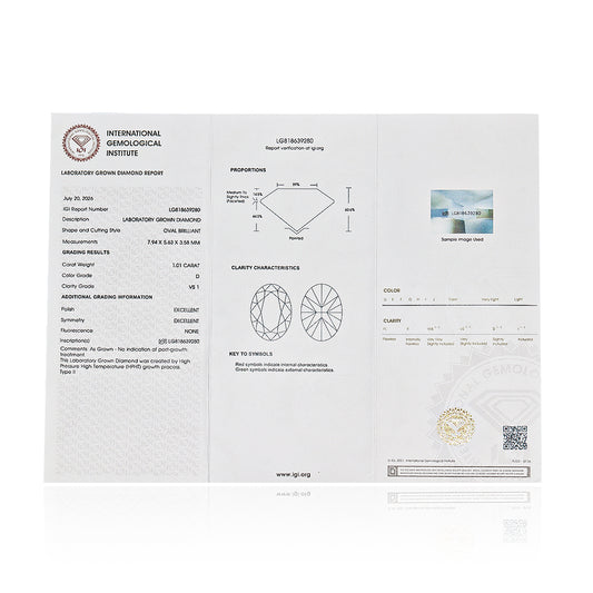 Diamante de Laboratorio Oval Brillant 01