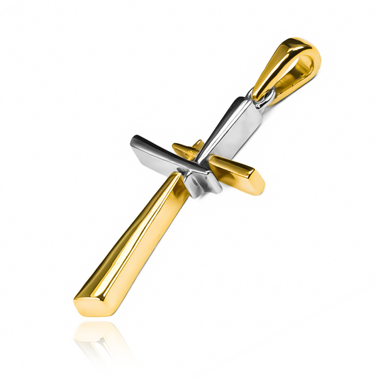 Dije Bicolor Abstract JC. Hecho con oro 18K, esta joyería de Joyería Caracas es una verdadera obra de arte. Con nuestra garantía para toda la vida.