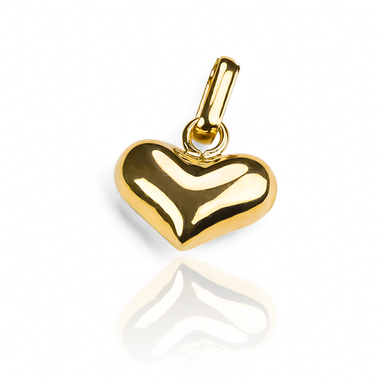 Dije Corazón soplado M JT hecho de Oro 18K. Diseñado por Joyería Caracas, cuenta con garantía de por vida.