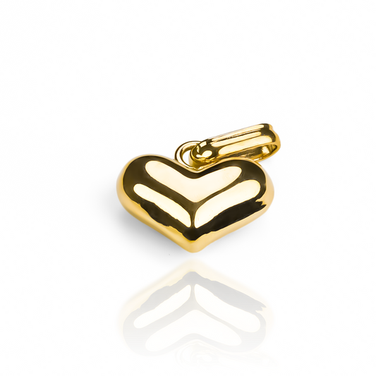 Dije Corazón soplado M JT hecho de Oro 18K. Diseñado por Joyería Caracas, cuenta con garantía de por vida.