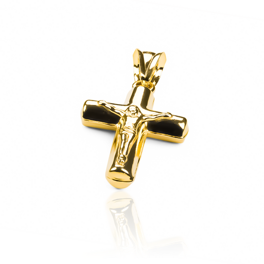 Dije Cristo tubo I. Fabricado en oro 18K y con el sello exclusivo de Joyería Caracas, cuenta con garantía de por vida.