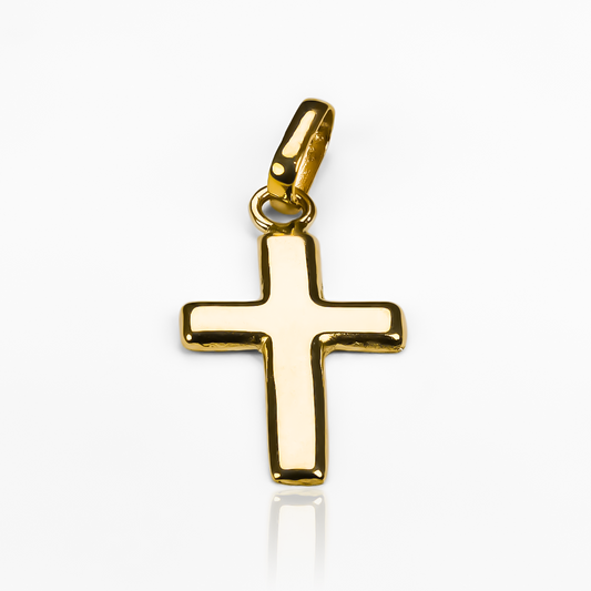 Dije Cruz L JT de oro 18K, de la prestigiosa Joyería Caracas. Garantía para toda la vida incluida.