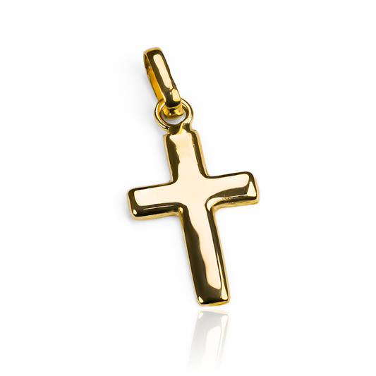 Dije Cruz L JT de oro 18K, de la prestigiosa Joyería Caracas. Garantía para toda la vida incluida.