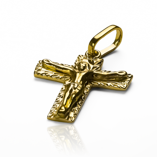 Dije Cruz de los milagros JC. Hecho de Oro 18K, esta joya de Joyería Caracas es el compañero perfecto para siempre. Con garantía para toda la vida, este dije simboliza elegancia y calidad, haciéndolo un verdadero milagro para su colección.