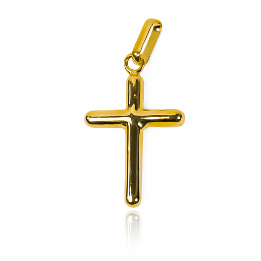 Dije Cruz tubo lisa L JT es una joya de alta calidad elaborada en oro 18K por Joyería Caracas. Cuenta con garantía de por vida.