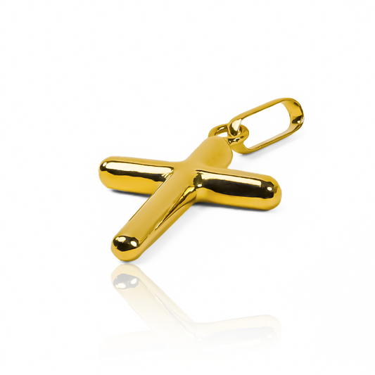 Dije Cruz tubo lisa L JT es una joya de alta calidad elaborada en oro 18K por Joyería Caracas. Cuenta con garantía de por vida.