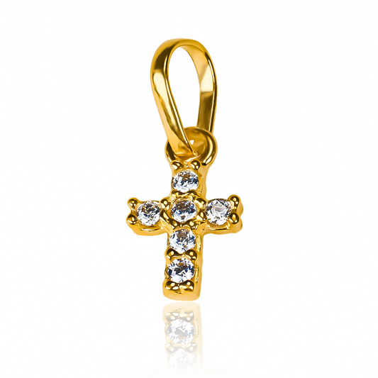 Dije Cruz cristales SS JT en Oro 18K de Joyería Caracas es un accesorio de lujo imprescindible. Cuenta con garantía de por vida.