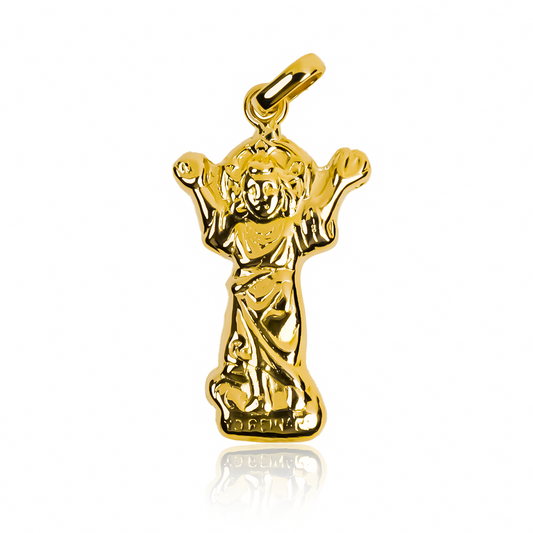 Dije Divino niño L, hecho de oro 18K premium por Joyería Caracas, es una joya divina con una garantía de por vida.
