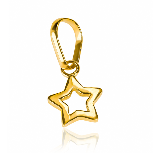 Dije Estrella calada S JT. Elaborado en Oro 18K y diseñado por Joyería Caracas, cuenta con garantía de por vida.