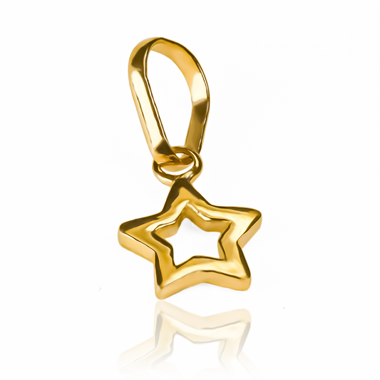 Dije Estrella calada S JT. Elaborado en Oro 18K y diseñado por Joyería Caracas, cuenta con garantía de por vida.