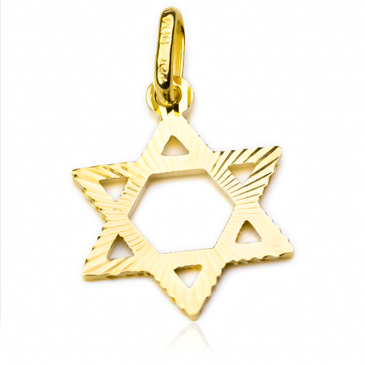 Dije de estrella de David M I en oro 18K de Joyería Caracas. Con garantía para toda la vida.