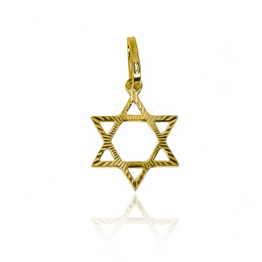 Dije Estrella de David SM I en Oro 18K. Fabricado por Joyería Caracas, cuenta con garantía de por vida.