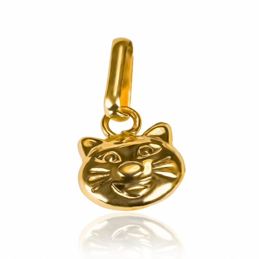 Dije Gatito M JT bañado en oro de 18K, una joya de nuestra prestigiosa colección de Joyería Caracas. Con garantía de por vida.