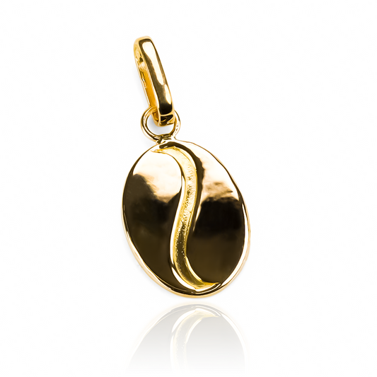 Dije Grano de café L JC. Elaborado en oro 18K por Joyería Caracas, este dije es una verdadera obra de arte. Cuenta con garantía de por vida.