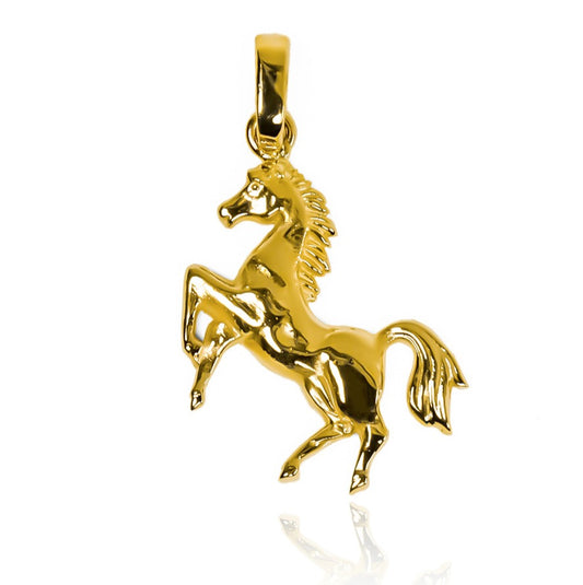 Dije Horse JC. Confeccionado en Oro 18K por la reconocida Joyería Caracas, cuenta con garantía de por vida.