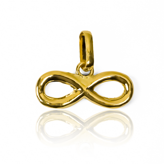 Dije Infinito liso JT. Hecho de oro 18K de la prestigiosa Joyería Caracas. Cuenta con garantía de por vida.