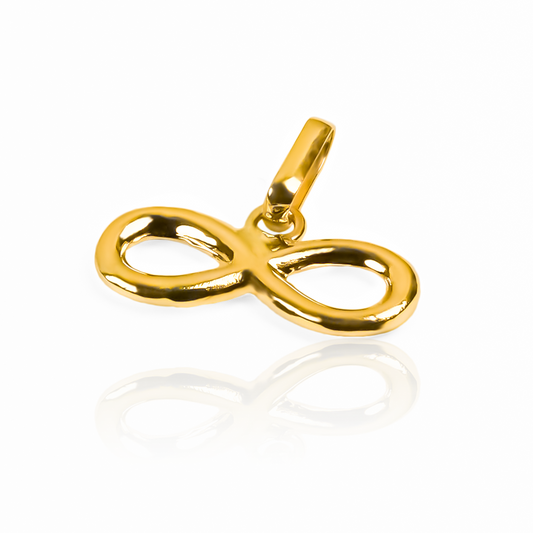 Dije Infinito liso JT. Hecho de oro 18K de la prestigiosa Joyería Caracas. Cuenta con garantía de por vida.