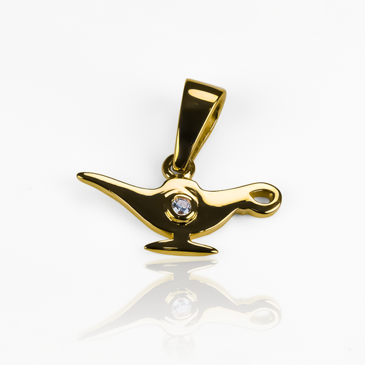 Dije Lámpara de enfermería cristal JC es una verdadera joya de oro 18K fabricada por Joyería Caracas. Con su garantía de por vida.